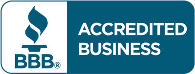 BBB Accredited Business logo featuring the text "Accredited Business" and the BBB torch symbol.